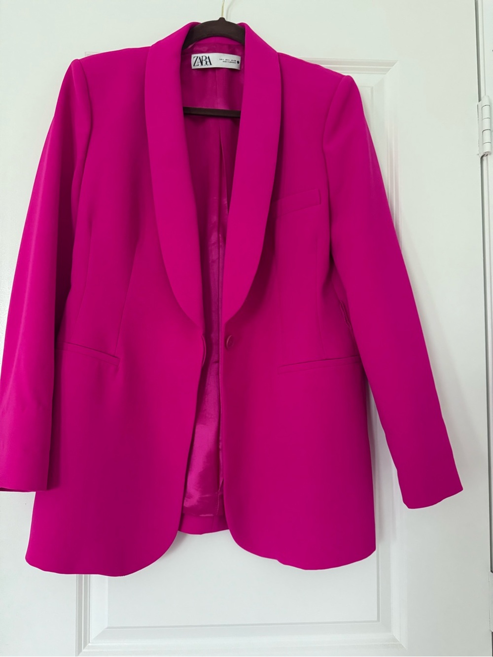 Zara Women's Fuchsia Shawl Collar Blazer
